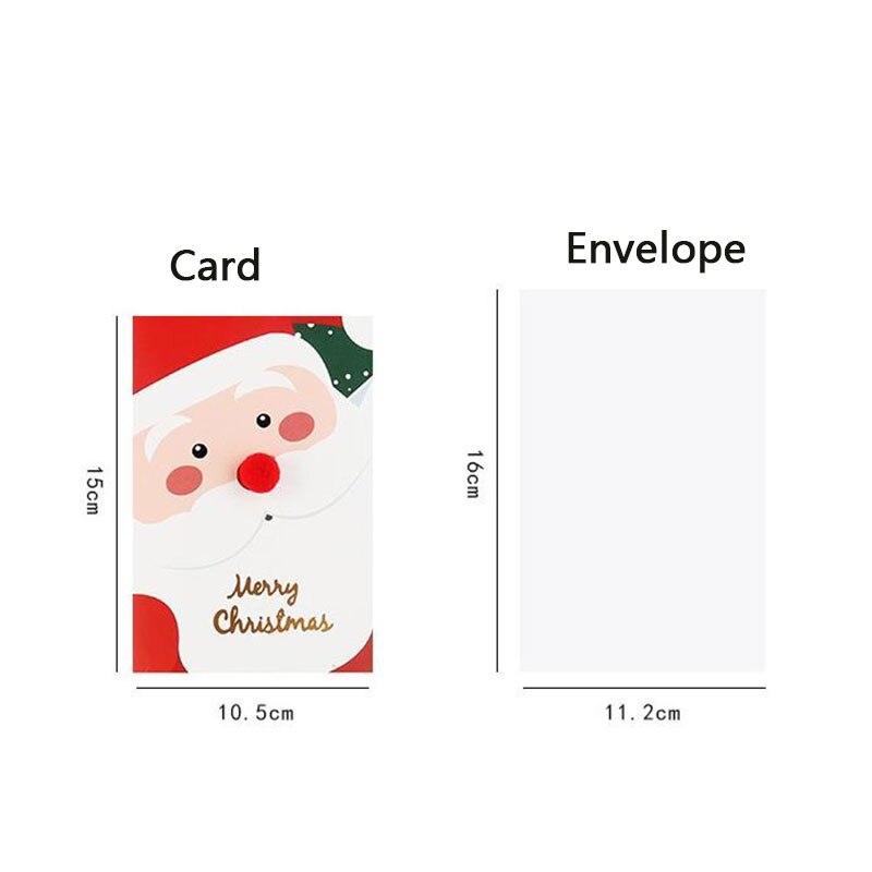 1pc dessin animé noël carte de voeux fête Invitation bricolage décoration carte noël bénédiction carte postale avec enveloppe