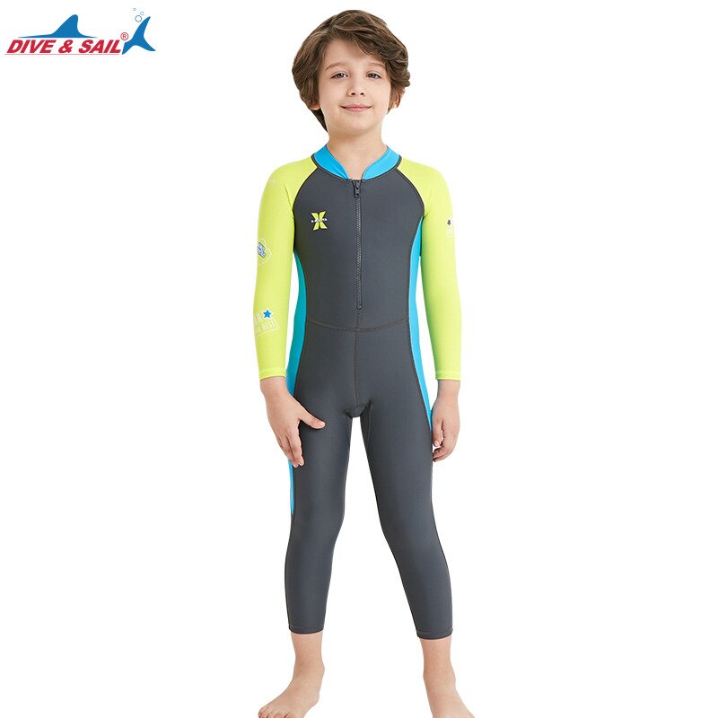 Traje de baño de una pieza para niños, bañador cálido de 2,5mm para invierno, traje de neopreno de manga larga a prueba de frío para surf, novedad: Thin style-B / M