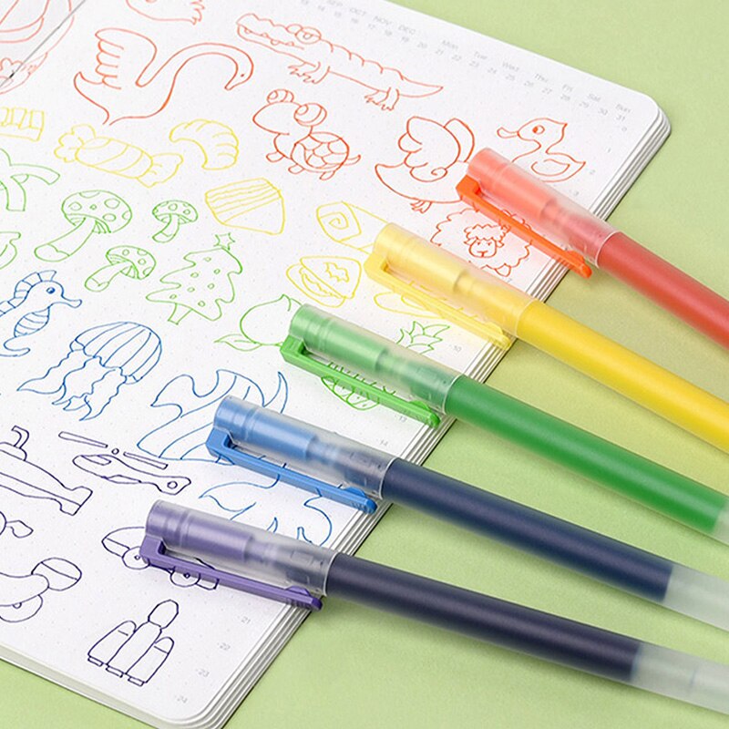 Original Xiaomi High-capacity Ink Pen 7 Color 0.5mm Xiaomi Pen Mi Pen Writing Pen For School Office Art Stationery Large Ink Pen