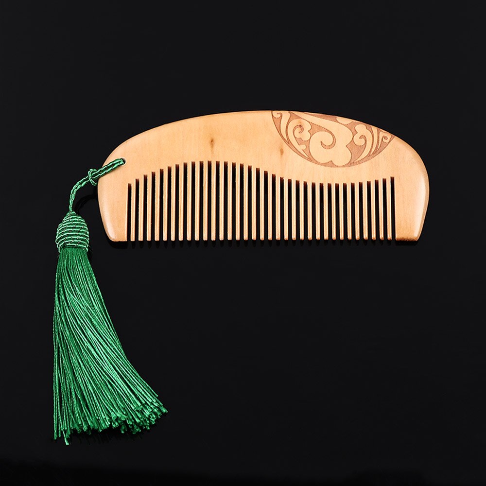 Epoca in legno Pettine Intagliato Doppio bene anti-Statica Pettine Dei Capelli con La Nappa Spazzole per Capelli per La Cura Dei Capelli per I Bambini Del bambino regalo dei bambini