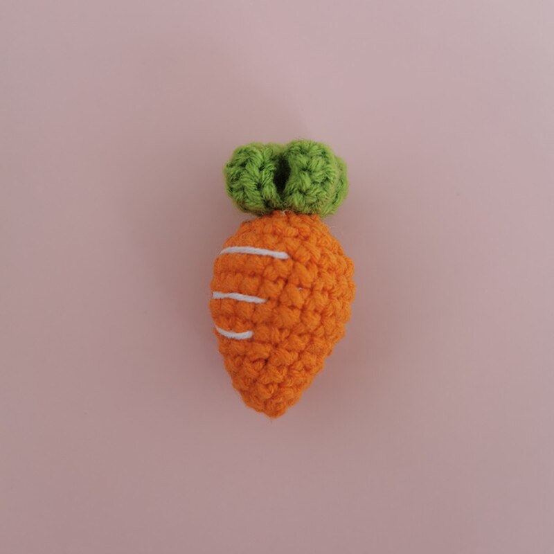 Leuke Cartoon Gebreide Accessoires Diy Accessoire Hand Gehaakte Baby Baby Speelgoed Doek Hoed Decoraties Wortel Aardbei Beer: Fat Carrot