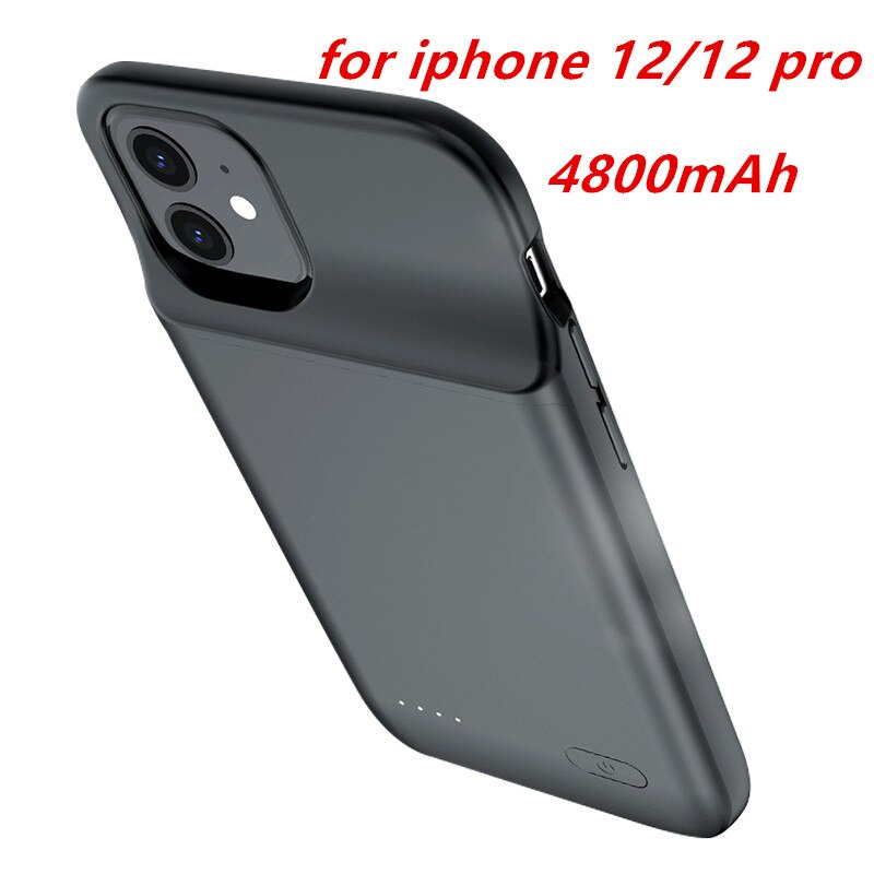 Draagbare Powerbank Case Voor Iphone 12 12 Pro 12 Pro Max Batterij Oplader Case Exteranl Telefoon Batterij Cover Voor Iphone 12 Mini 12: 4800 for i12 12pro