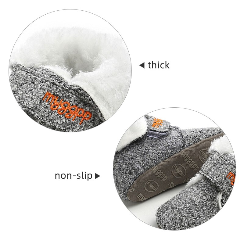Winter Baby Shoes Solid Color Soft Warm Plush Non-slip Infant Boy Girl Boots Kids Children Ankle Shoes Snow Boots