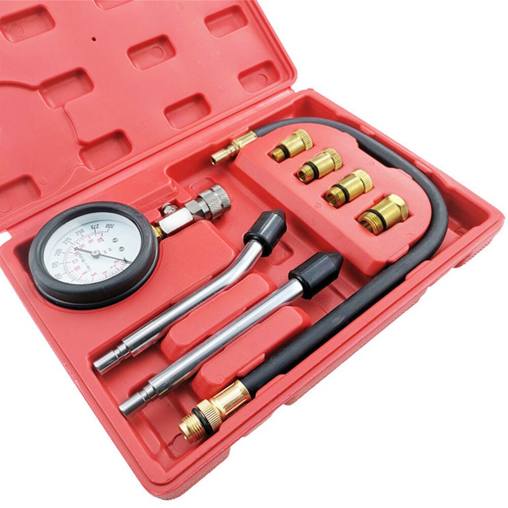 Gasoline Engine Compression Tester Auto Petrol Gas Engine Cylinder Automobile Pressure Gauge Tester Automotive Test Kit 0-300psi