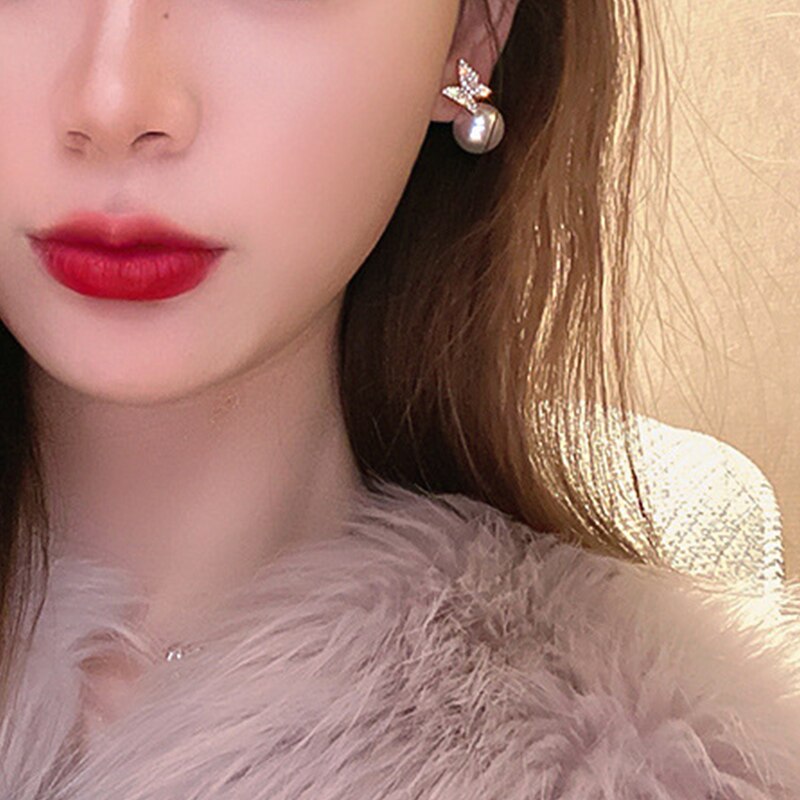 Imitatie Parel Oorbellen voor Vrouwen Strass Vlinder Holle Hart Kwastje Oorbellen Bruid Meisje Party Engagement Sieraden Cadeau