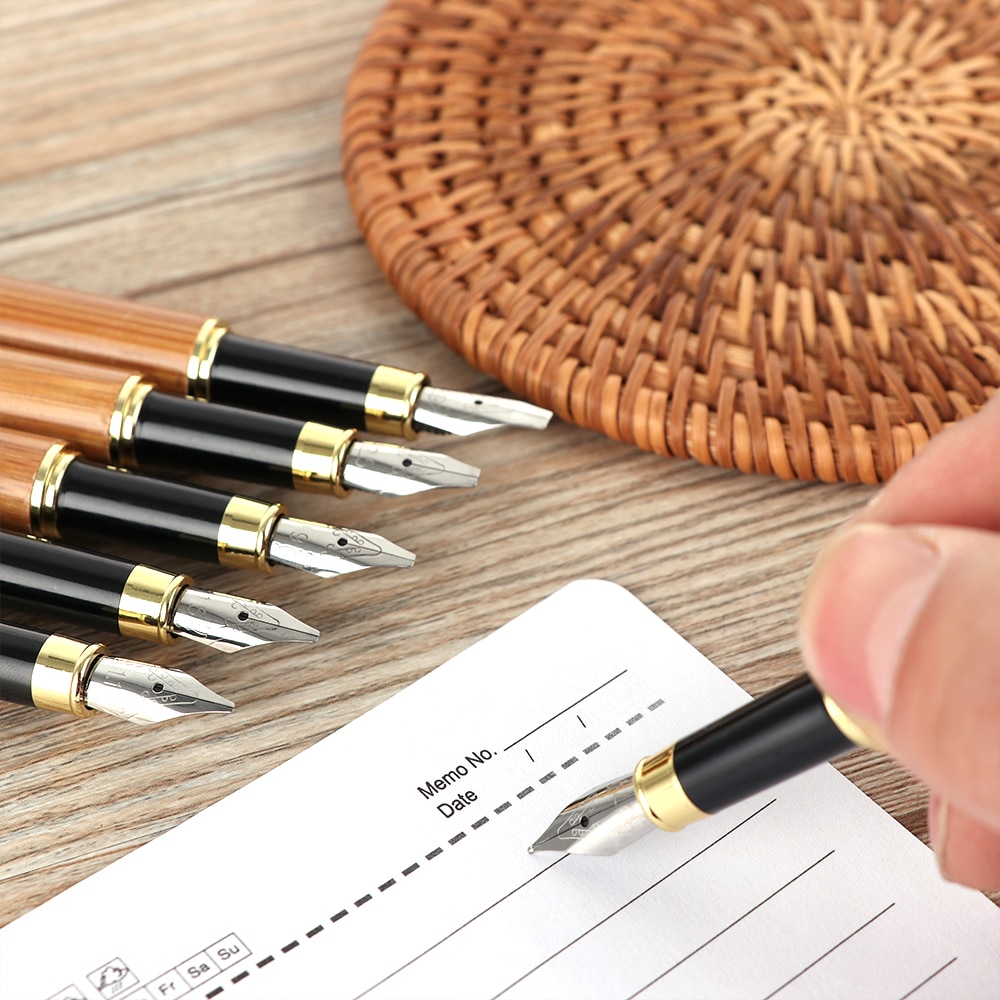 1Pc di Bambù Arte Calligrafia Penna Stilografica Broad Stub Scalpello Punte Pennino 0.7 millimetri 1.1 millimetri 1.5 millimetri 1.9mm 2.5 millimetri 2.9 millimetri Strumento di Scrittura