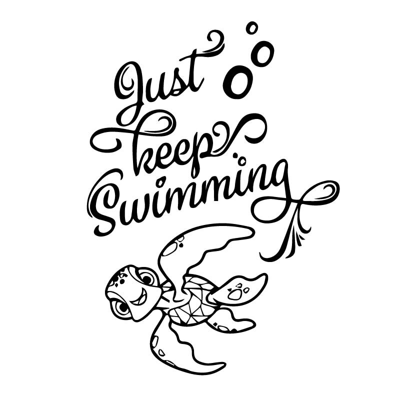 YOJA 26x19.3CM Cute Turtle Bathroom Glass Decal Decoration Home Wall Sticker G2-0373