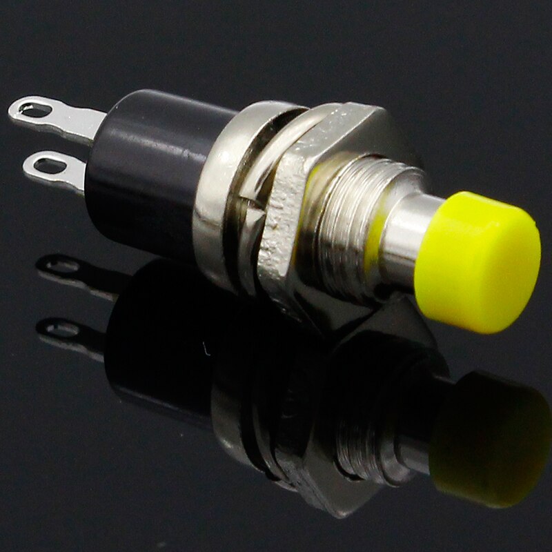 10pcs NO Normally Open Mini Momentary Spring Return Push Button Switches Yellow