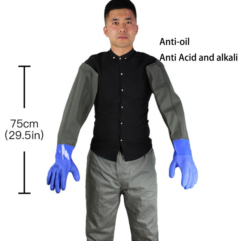 Werkhandschoenen ultra lange lengte 75cm veiligheidshandschoenen slijtvaste waterdichte antislip beschermende handschoenen voor het werken met visvangst: Stijl 3