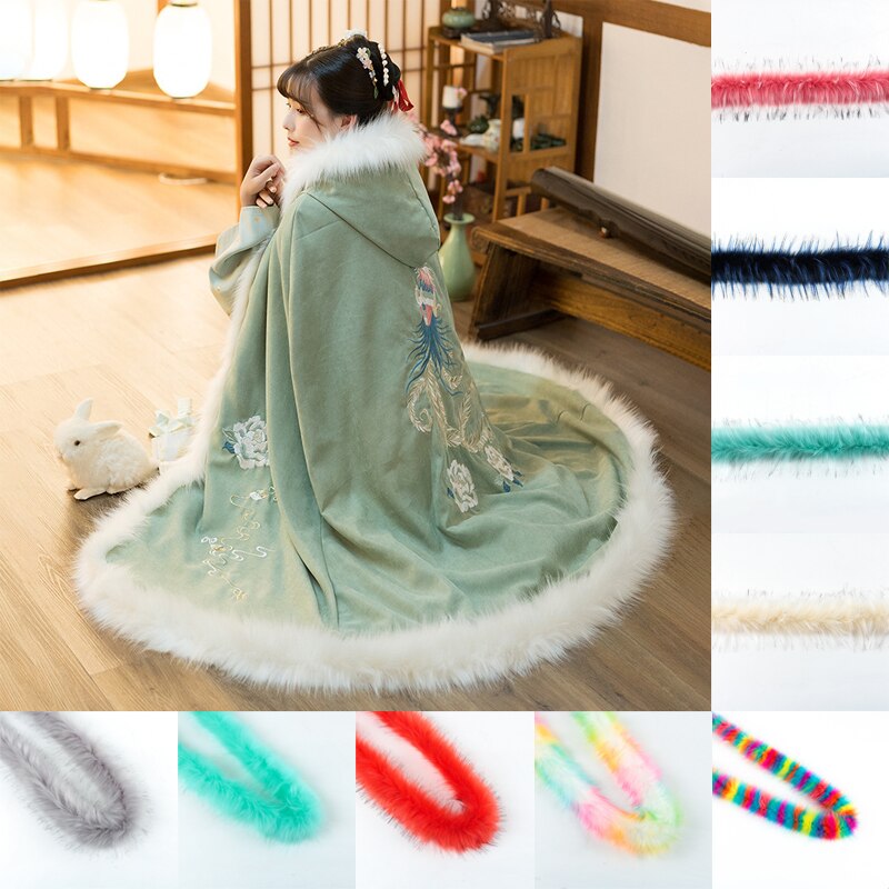1M Faux Wasbeer Bont Lint Tapes Diy Kleding Naaien Pluizige Bekleding Trimmen Stof Woondecoratie Naaien Kostuum Kraag Hoed ambachten