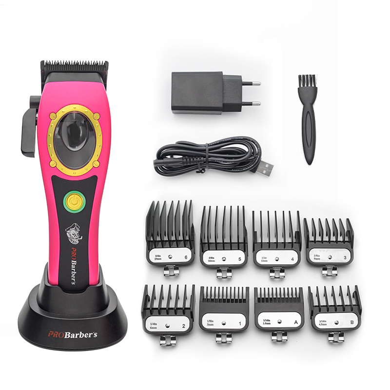 OEM 8000rpm Brush Magnetic Motor Barber Clipper Brush Hair Clipper Cordless Blade Clipper for men Hair cutting machine: black