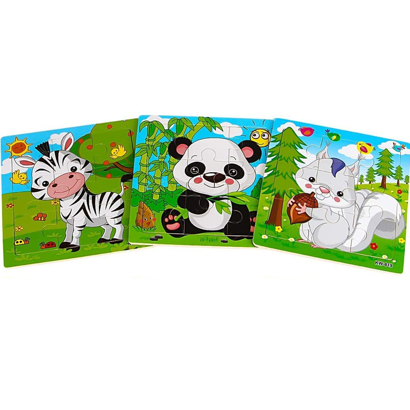 Rompecabezas de madera para niños de 2, 3, 4 y 5 años, juguetes para niños, juego de juguetes educativos para preescolar, rompecabezas de animales para niños y niñas, 9/16: Rosa