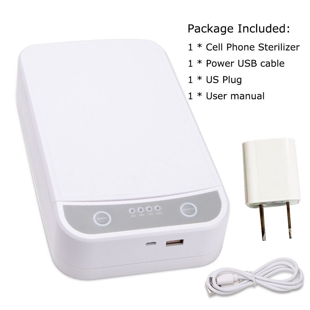 Portable UV Sterilizing Box Disinfector Multifunctional Cellphone UV Light Sanitizer Box with Aromatherapy and Charging Function: with USB and US Plug