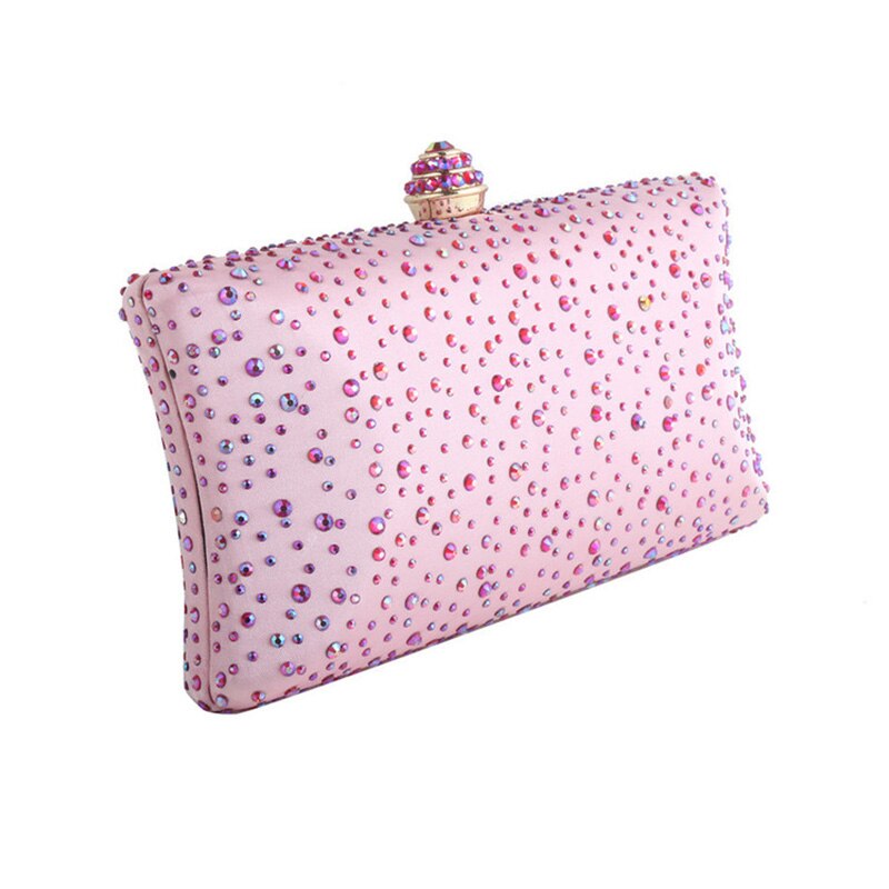 Kupplung Taschen für Frauen Hochzeit Grün Kupplung Geldbörsen und Handtaschen mit Strass Gold Schulter Tasche Damen Abend Tasche ZD1300: Pink