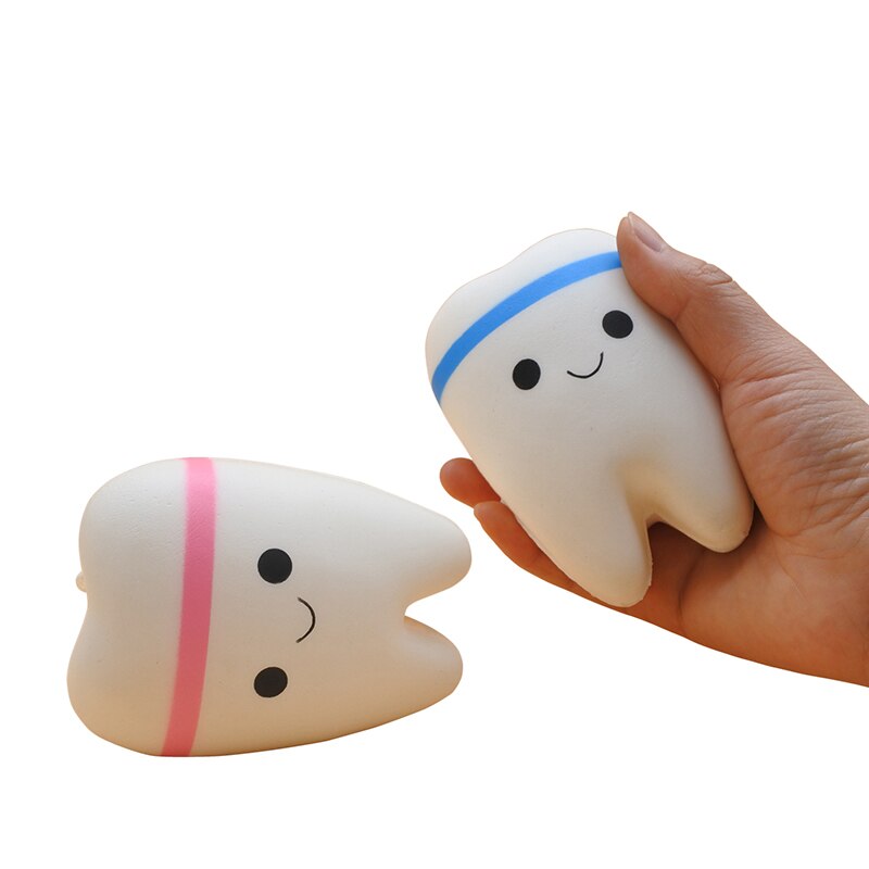 big Kawaii Cartoon Pink Tooth Cake PU Squishy antistress Toys Jumbo soft teeth squishy Slow Rising fun Kids adults Squeeze Toy