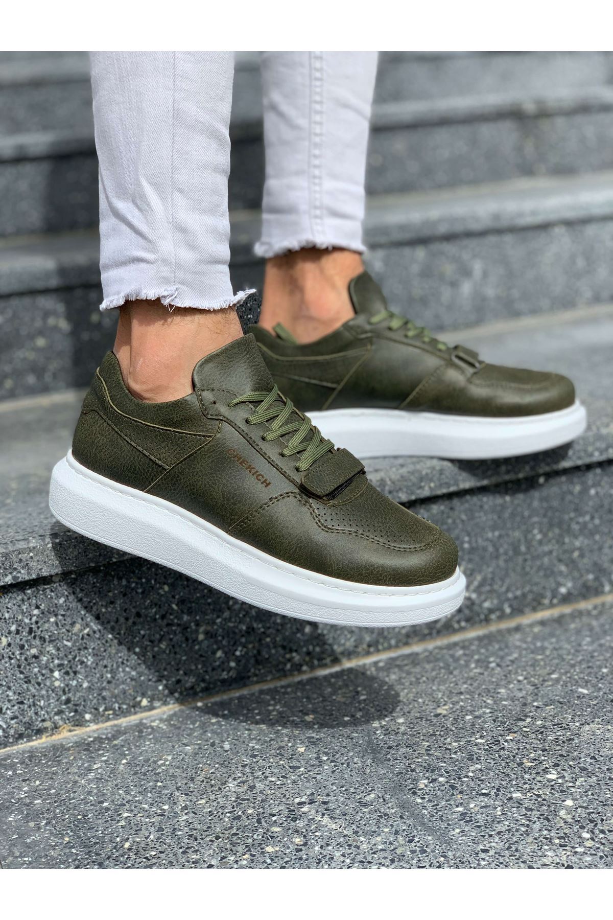 STM Kaki homme À Lacets Baskets Décontractées Chaussures De Sport