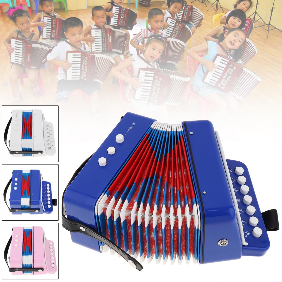 7 nyckel mini barn dragspel 2 bas pedagogiska barn nybörjare musikinstrument 3 färger valfritt