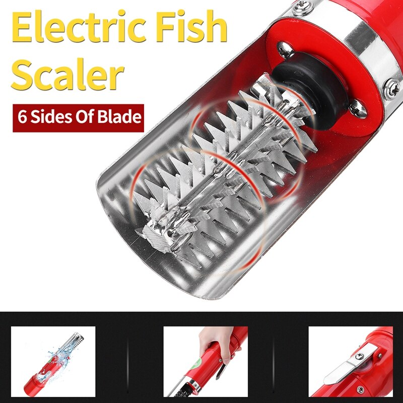 Opladning bærbar elektrisk fisk scaler remover renser fiske scalers ren batteri afkalker skraber fisk og skaldyr kniv værktøj køkken
