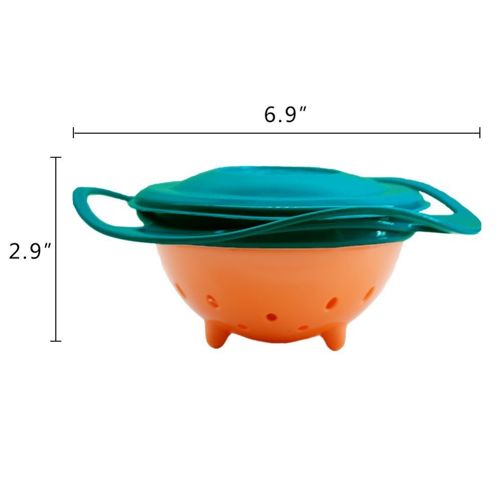 Baby Feeding Bowl Baby Spill-Proof Bowl Feeding Dish Cute Baby Gyro Bowl 360 Rotate Assist Kids Eating Training Bowl