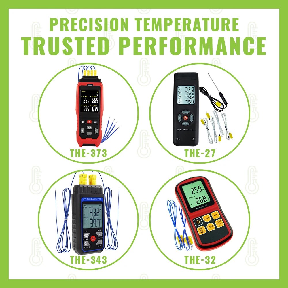 Termómetro de termopar tipo K J T E R S N, pantalla Dual y de 4 canales, herramienta de medición de laboratorio Industrial con sonda de termopar