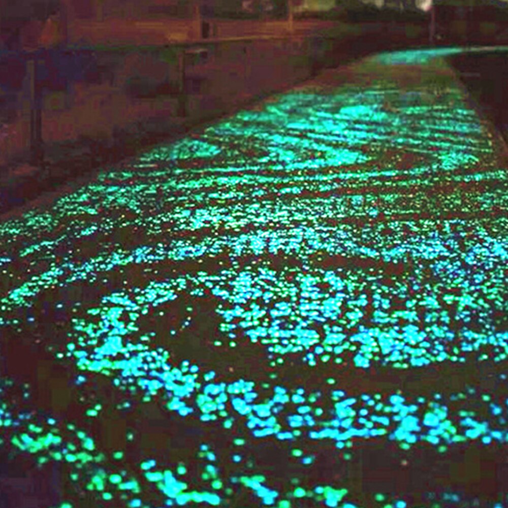 100 stuks glow in the dark tuinkiezels, lichtgevende stenen, stenen voor looppaden, tuinpaden, patio's, gazons, tuindecoratie, lichtgevende stenen