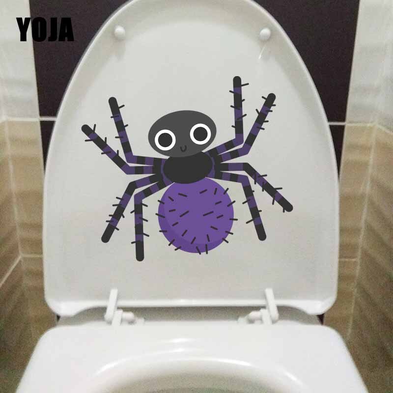 YOJA 23.2X20.1CM Moderne Grappige Wc Decal Woonkamer Home Decor Muursticker Cartoon Halloween Spider T5-1353