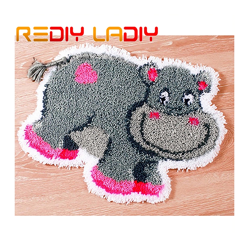 Salpa koukku matto sarjat virkkaus matto matto värikäs pöllö akryylilanka esipainettu kangas tyyny matto virkattu kuvakudos sohva sisustus: Zd628