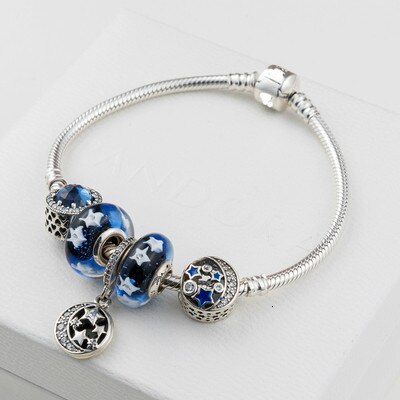 store 100% 925 pure silver enamel Pan bracelet accounts