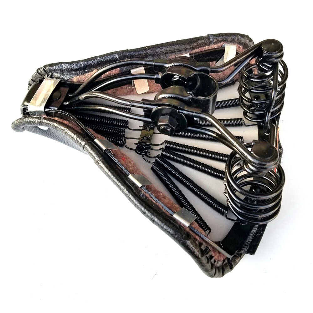 Cykel bred sæde 23 x 25.5cm vintage retro lædersadel affjedret til mtb cykler