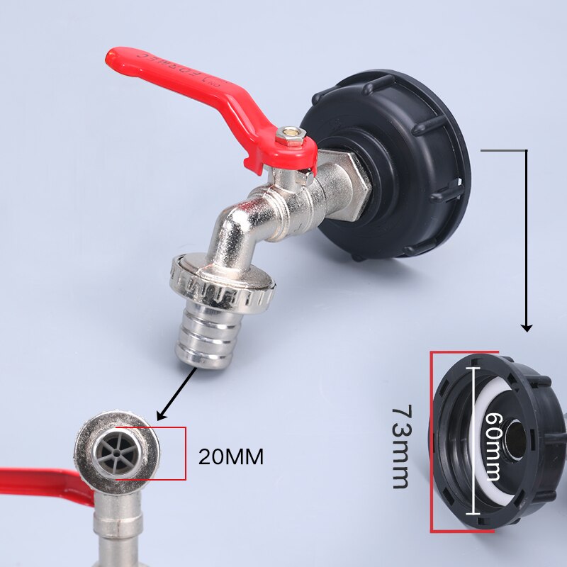 S60 * 6 Ibc Tank Adapter 1000L Ibc Tank Fittingen Tuinslang Connector Vervanging Valve Fitting: 6