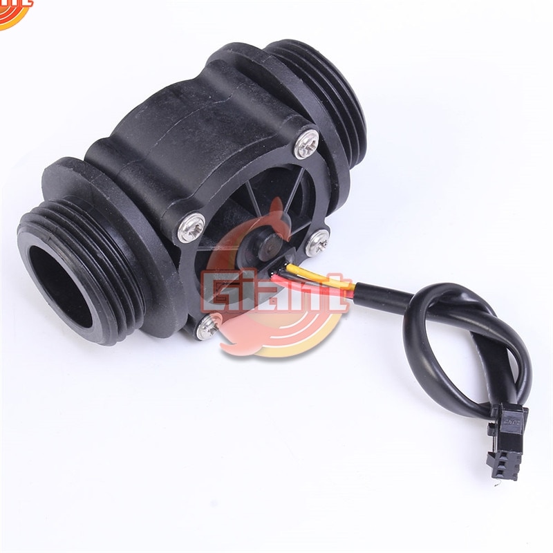 DC 5V-24V 15mA 1-60L/min 25 Percent-95 Percent RH -25-80 Celsius DN25 Water Level Flow Sensor Switch Liquid Flow Meter Counter