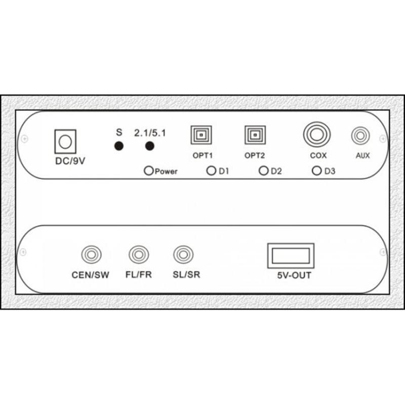 Digital Audio Sound Decoder 5.1 Audio Gear Dts AC3 Pcm Digitale Audio Converter Lpcm 5.1 Analoge Uitgang Sound Decoder versterker