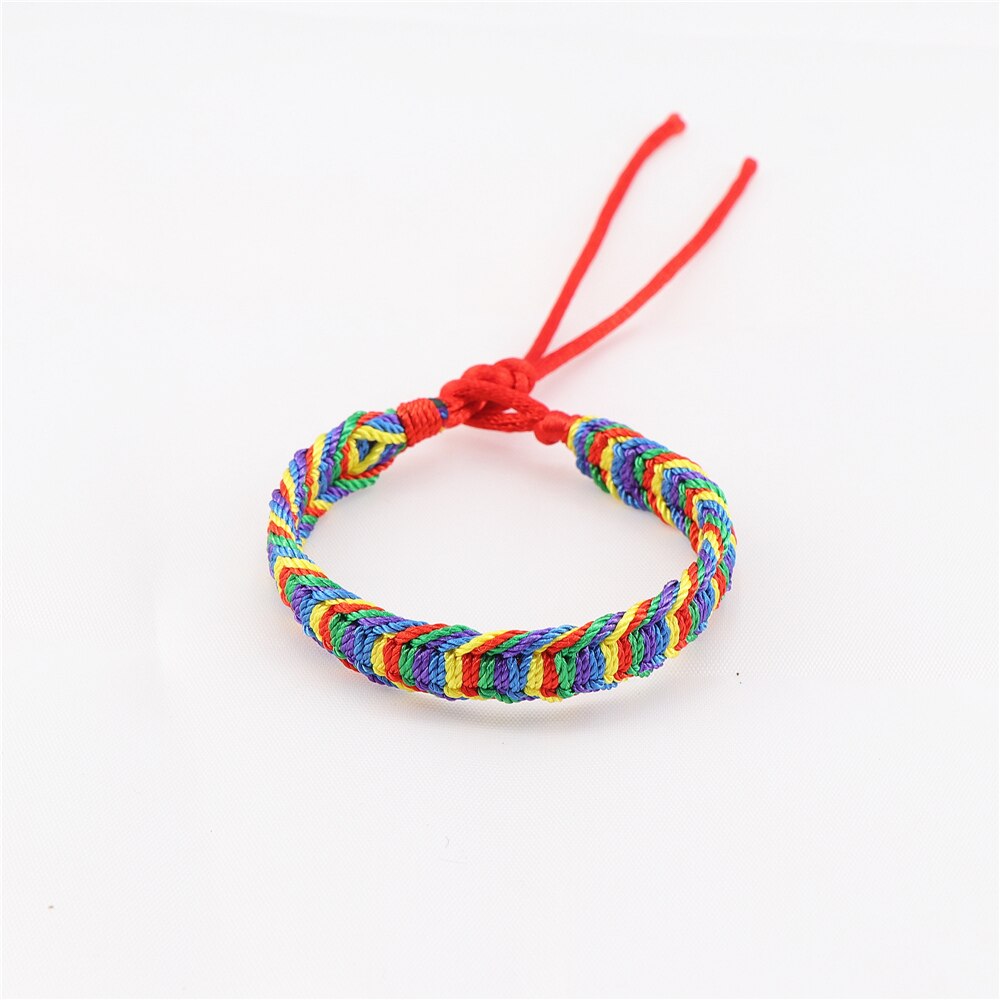 Commercio all'ingrosso 30 pz/lotto Etnico Della Boemia Regolabile Corda Intrecciata di Cotone Polsino di Amicizia Bracciali Per Uomo Donna (10 colori)