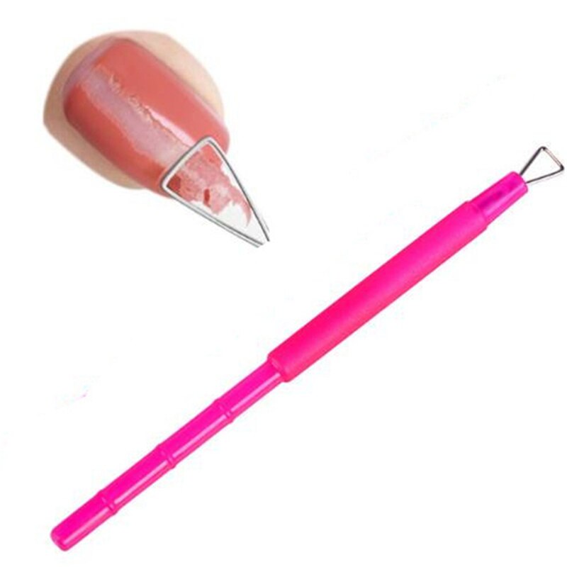 Nueva varilla de para esmalte de uñas, Gel pulidor de cutículas, de herramientas de cuidado de manicura de plástico Rosa removedor de manija, 1 unidad