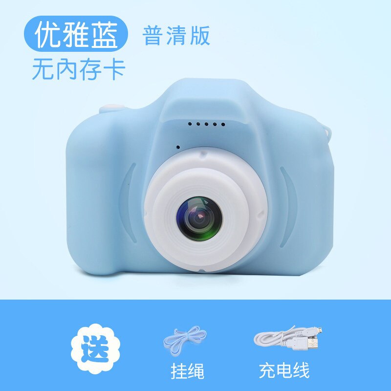 X2 children&#39;s camera mini SLR camera cartoon toy digital camera video camera boys and girls birthday: Blue