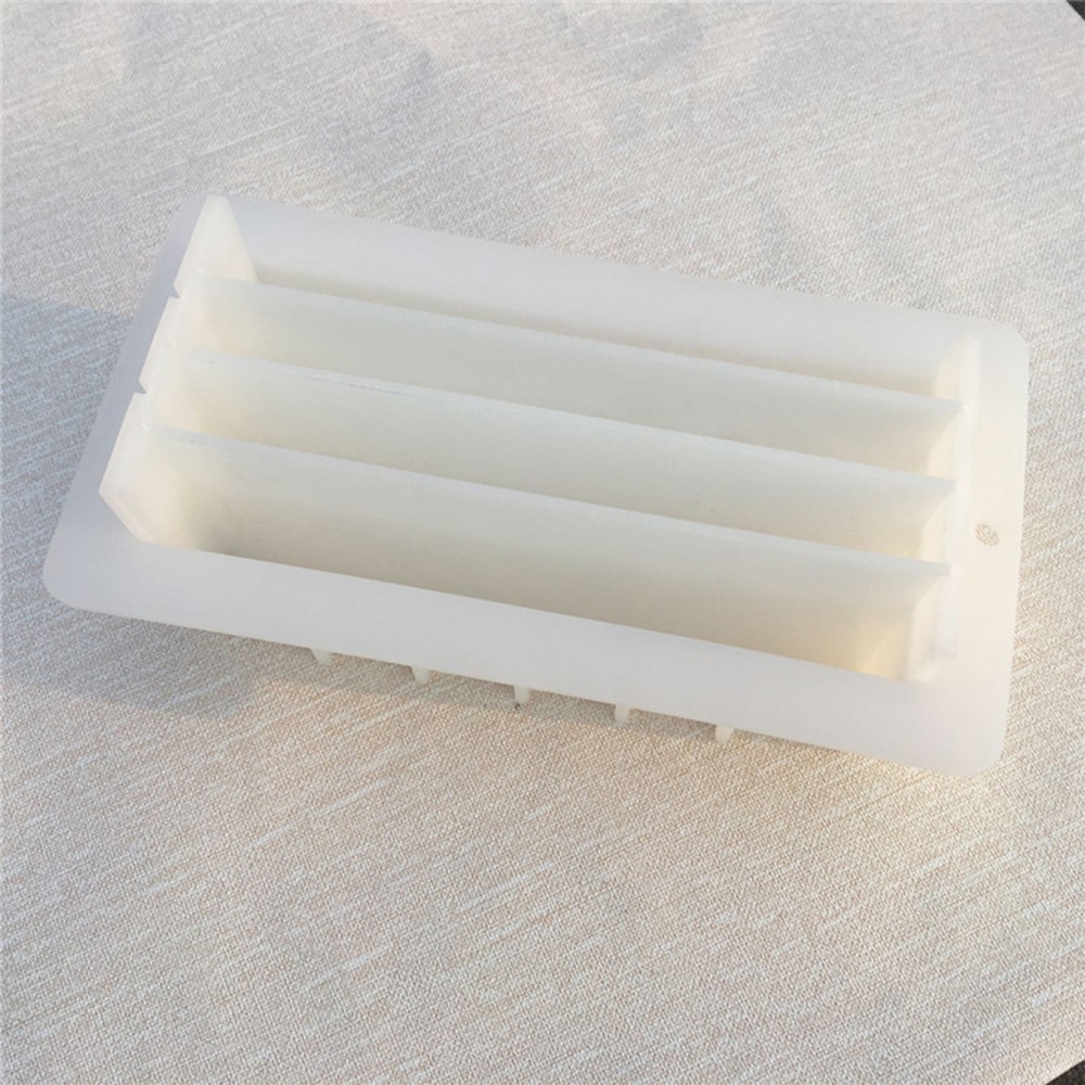 Rendering Soap Silicone Mold with Transparent Vertical Acrylic Clapboard White Rectangular Mould for DIY Handmade