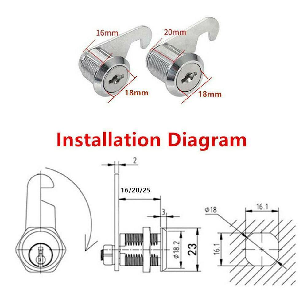 1Pcs Cam Cilinder Sloten Deur Kast Mailbox Lade Beveiliging Met Sloten Plastic Meubilair Locker Sleutels Hardware Kast Y7T4