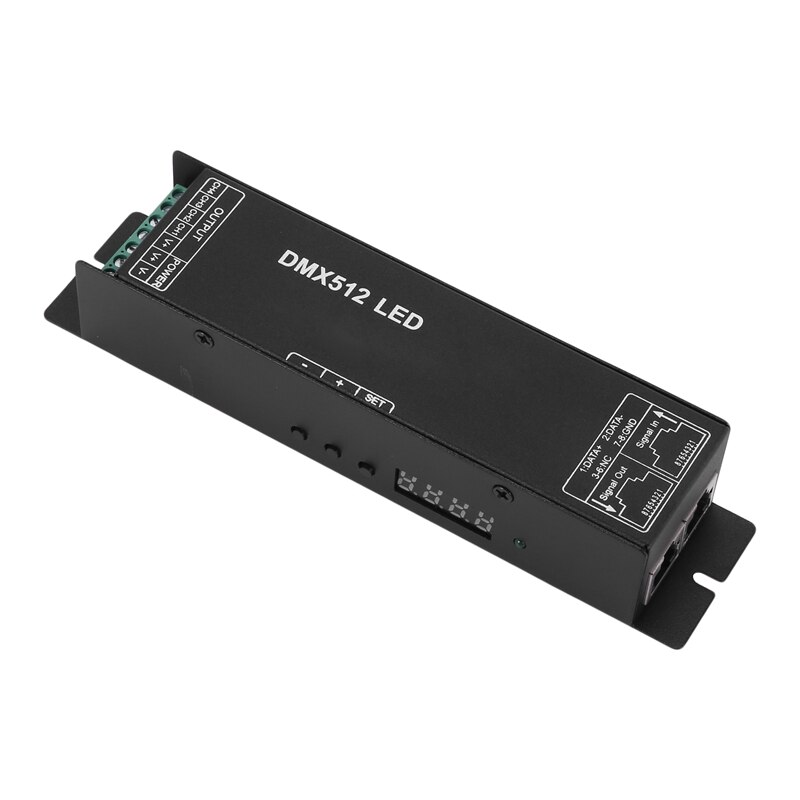 Dmx 512 Digital Display Decoder,Dimming Driver Dmx512 Controller For Led Rgbw Tape Strip Light Rj45 Connection Dc12-24V 20A (4 C