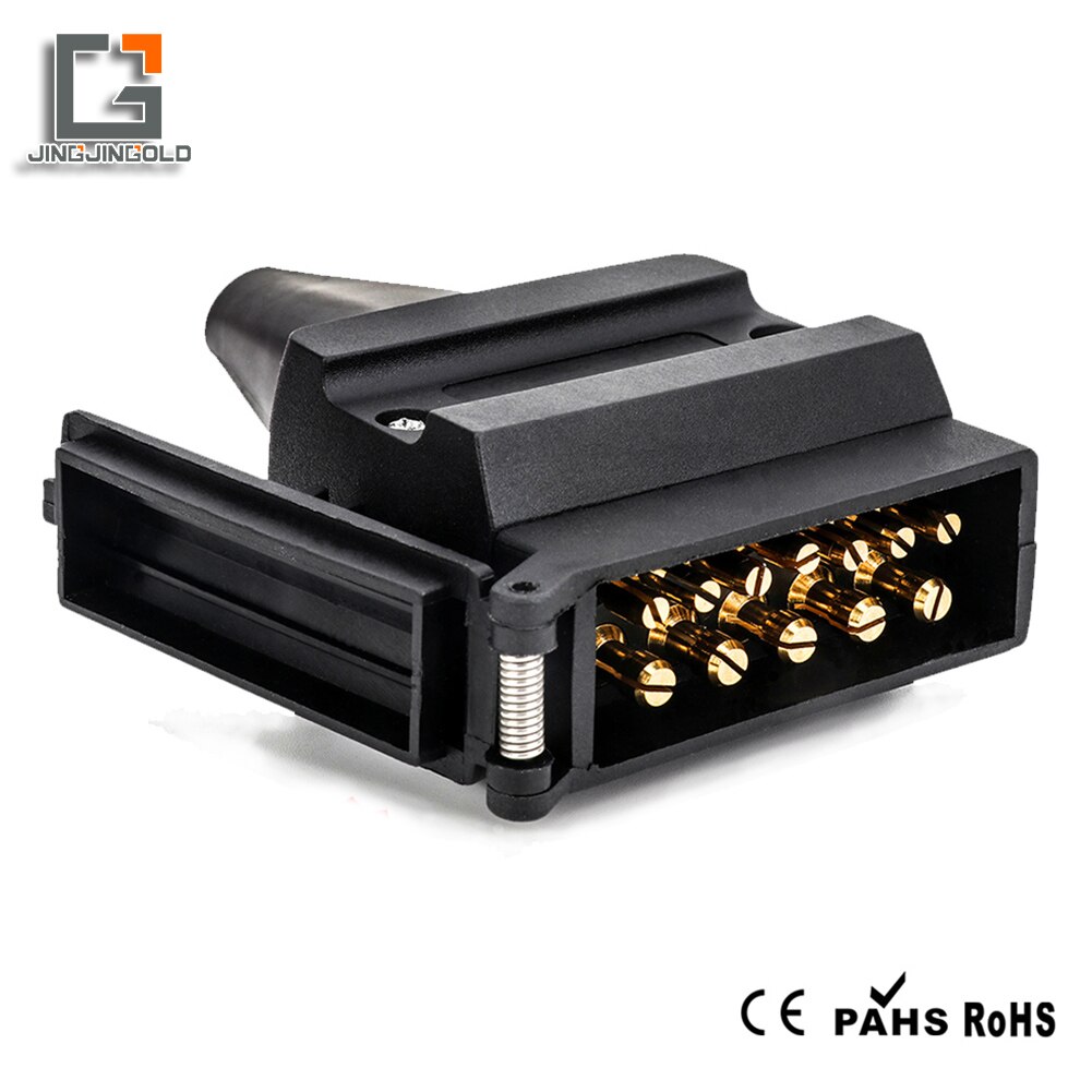 JINGJINGOLD 12 Pin Trailer Flat Male Plug Australian 12V Caravan Adapter With PVC Sheath Signal Light Display Connector T25488a