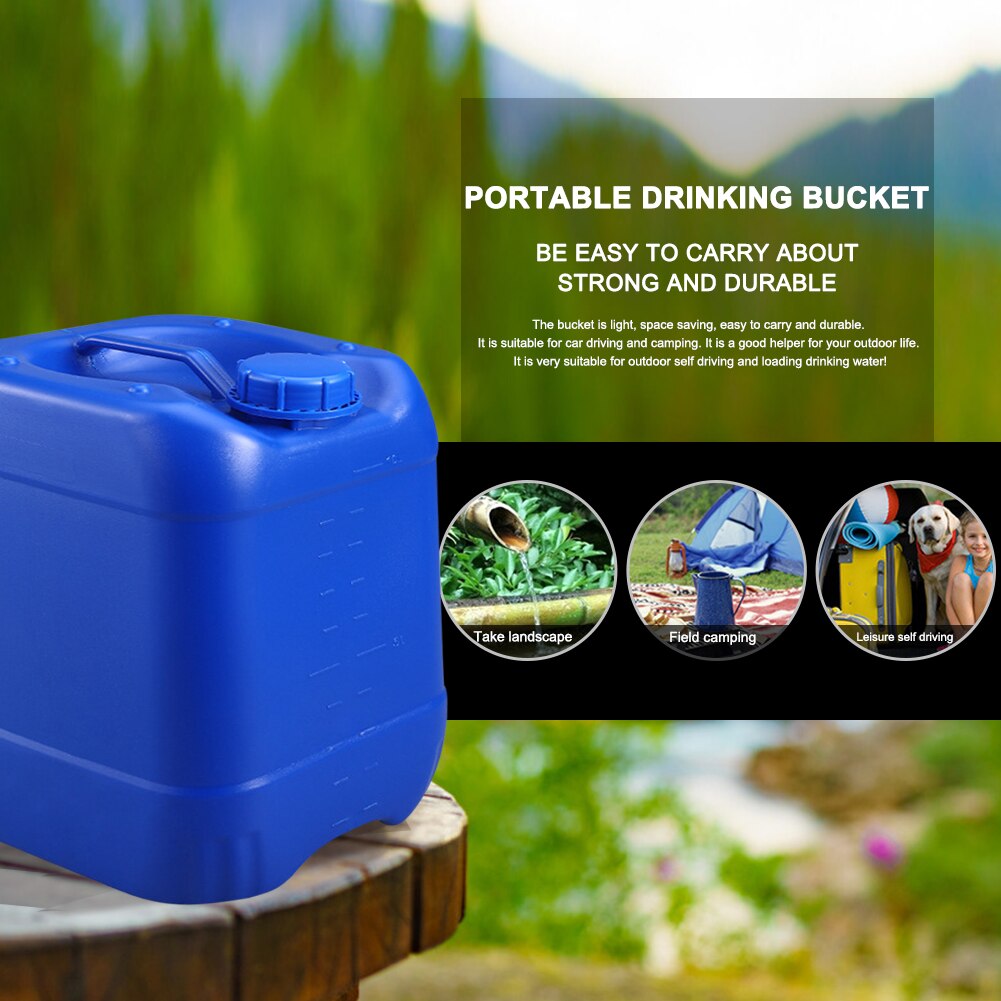 Thicken 10L Food Grade Water Storage Bucket Water Carrier Container for Camping Picnic Field Outing Outdoor Car Travel