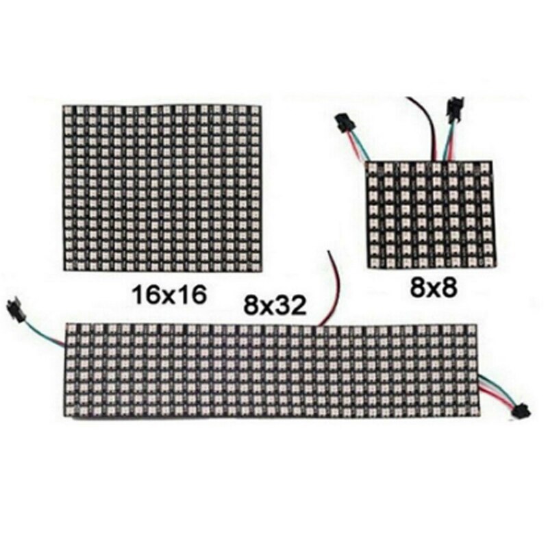 DC5v 5050 RGB Matrix led Pixel module 8x8 16x16 8x32 IC WS2812B Digital Flexible Panel Individually Addressable Pixels display