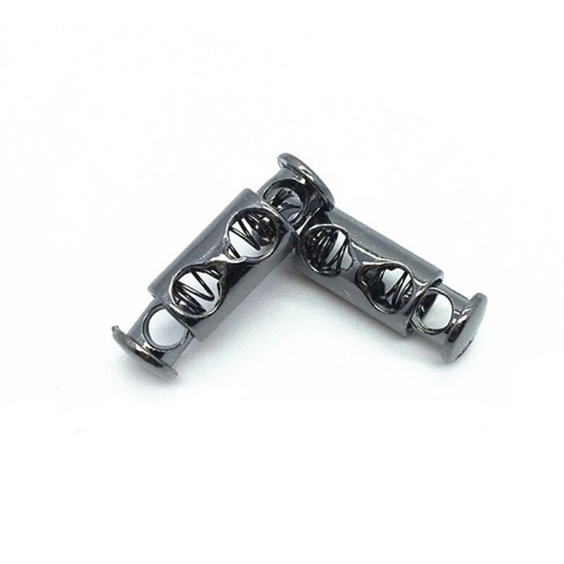 20Pcs Meetee 8mm Metal Cord Lock Stopper Double Hole Hat Clothing Lanyard Rope Stopper Button DIY Sewing Hardware Accessories: GunBlack