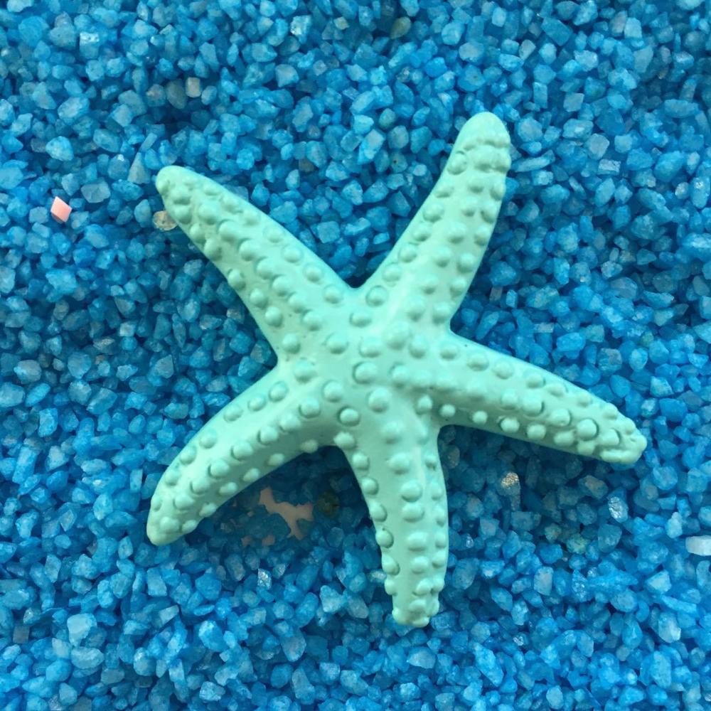 Décor de plage en résine artificielle | Ornement de plage en plastique , Simulation du littoral de l'étoile, bricolage artisanal pour enfants, décoration de chambre à coucher: Blue