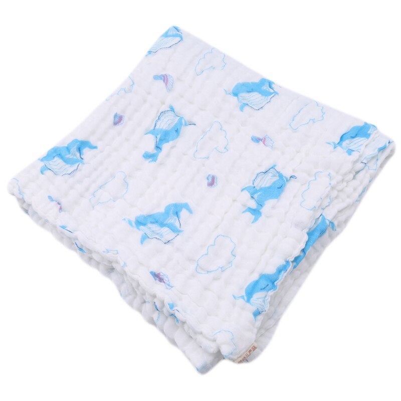 Super Soft Breathable Muslin Cotton Newborn Baby Washed Baby Blanket Thick Bath Towel Cartoon Pattern: whale