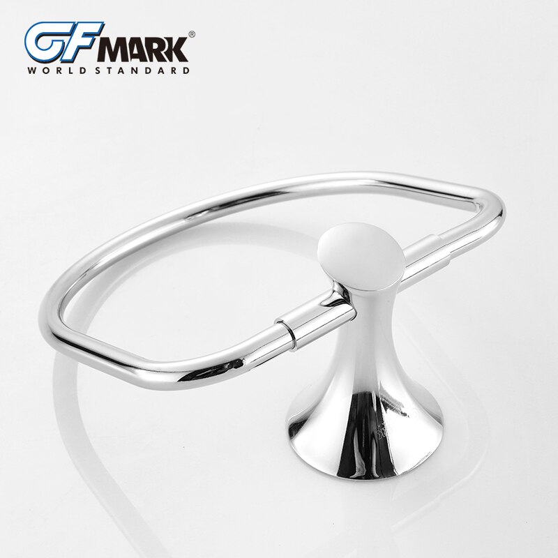 Gfmark vægmonterede håndklæderinge krom toilet håndklædeholder holder stativer anneau serviette badeværelsestilbehør hardware til badekar