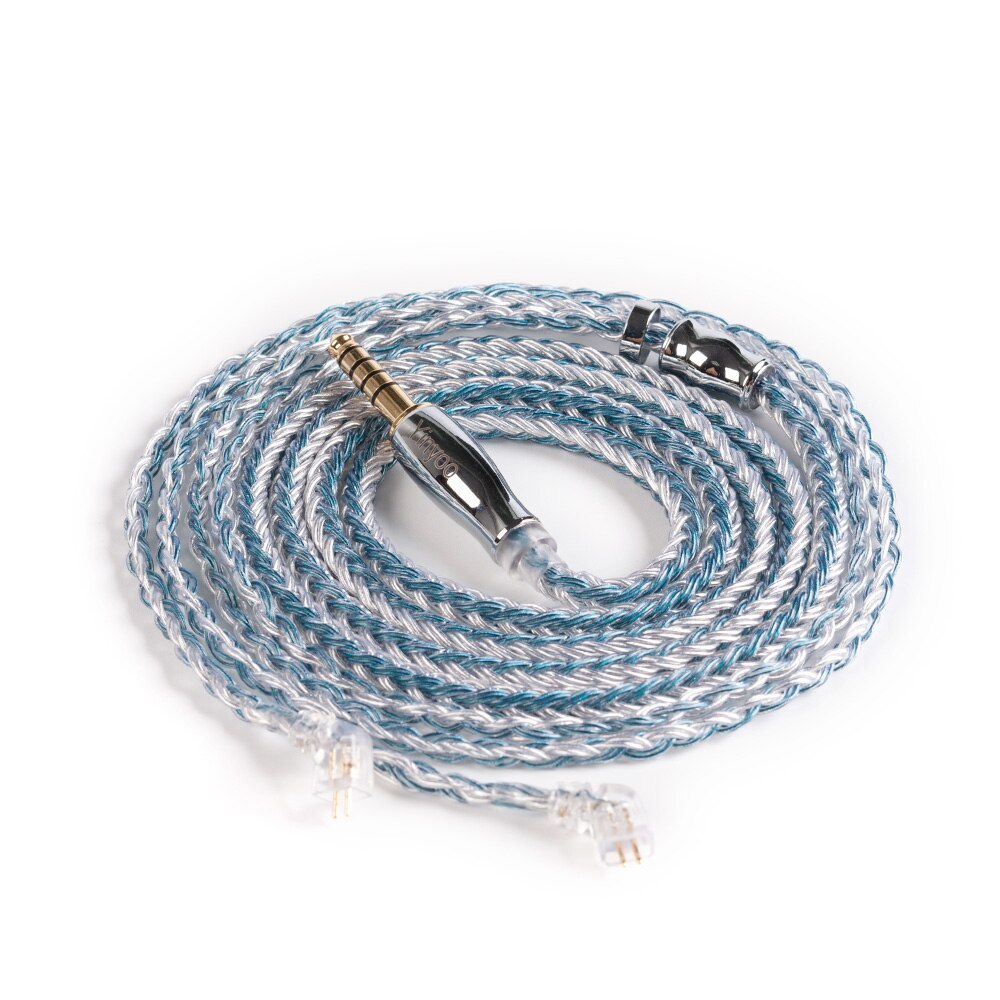Yinyoo Headphone Cable - 1.2m - 16 Core Silver Plated - MMCX/2pin/QDC/TFZ Connector - 2.5/3.5/4.4mm Plug: TFZ 4.4