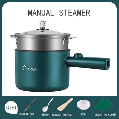 Multi-Function Electric Cooker Student Dormitory Cooker Mini Electric Cooker Non-Stick Rice Cooker 110V U.S. Standard: GREEN 2