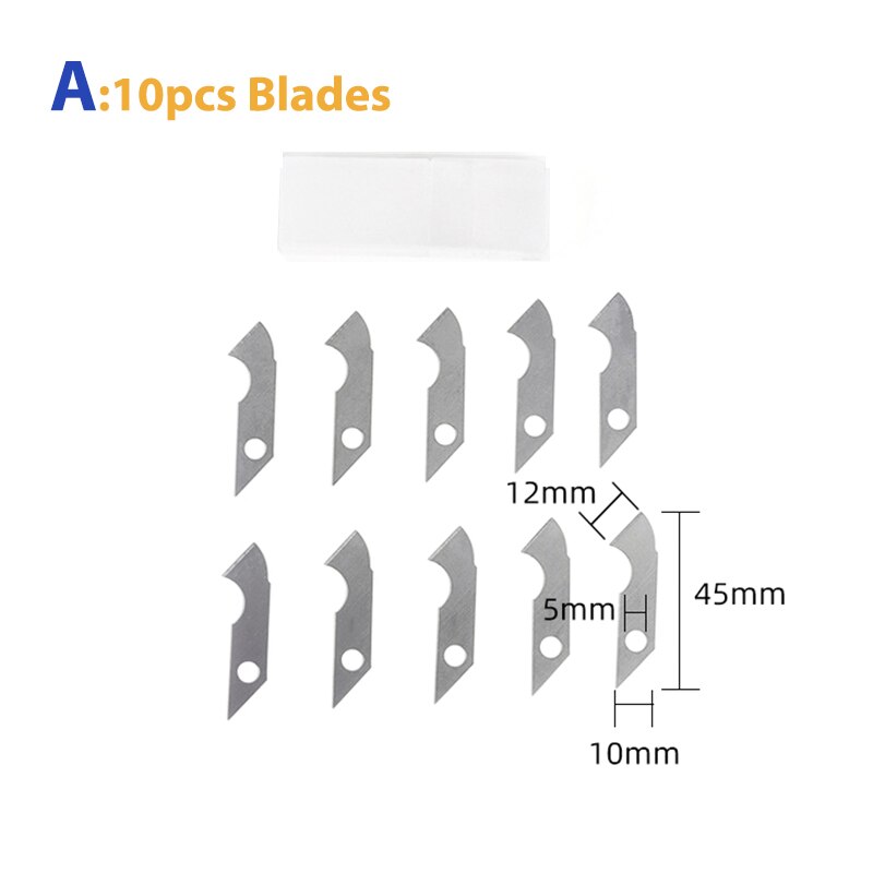 Perspex Cutter Haak Acryl Snijgereedschap 10 Spare Blade Haak Mes Messen Staal Diy Plexiglas Reparatie Hand Organische Board: A