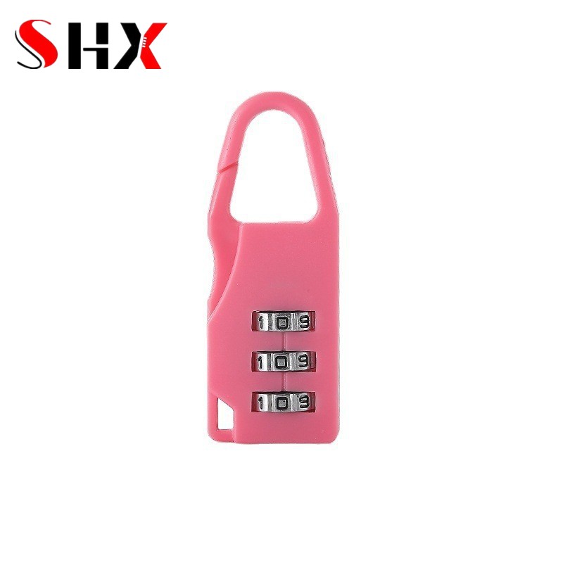Mini candado de combinación de plástico, candado con dígitos, código, número, contraseña, candado de seguridad para viajes, candado para equipaje, gimnasio: Rosa