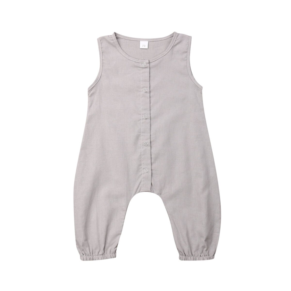 Neugeborenen Kleinkind Baby Jungen Mädchen Strampler Ärmelloses Sommer Baumwolle und Leinen lässig Baby Sunsuit Outfit Kleidung Gesamt: Silber- grau / 12m